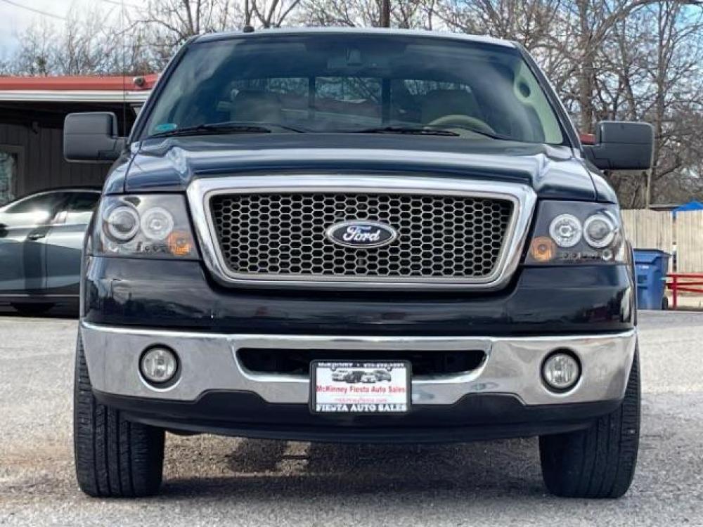 2007 Black /Tan Leather Interior Ford F-150 Lariat SuperCrew Sho (1FTPW12V57F) with an 5.4L V8 SOHC 24V FFV engine, 4-Speed Automatic transmission, located at 900 South McDonald Street, McKinney, TX, 75069, (972) 529-2992, 33.189335, -96.613403 - Photo #1