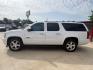 2014 Summit White /Light Cashmere/Dk Ca Chevrolet Suburban LS 1500 2WD (1GNSCHE00ER) with an 5.3L V8 OHV 16V FFV engine, 6-Speed Automatic transmission, located at 900 South McDonald Street, McKinney, TX, 75069, (972) 529-2992, 33.189335, -96.613403- Photo#1
