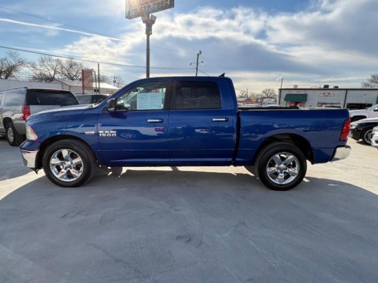 2015 Blue /Gray RAM 1500 SLT Crew Cab SWB 2WD (1C6RR6LT0FS) with an 5.7L V8 OHV 16V engine, 8-Speed Automatic transmission, located at 900 South McDonald Street, McKinney, TX, 75069, (972) 529-2992, 33.189335, -96.613403 - Photo#1