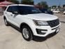 2017 Oxford White /Medium Light Camel, Ford Explorer Base FWD (1FM5K7B80HG) with an 3.5L V6 DOHC 24V engine, 6-Speed Automatic transmission, located at 900 South McDonald Street, McKinney, TX, 75069, (972) 529-2992, 33.189335, -96.613403- Photo#0